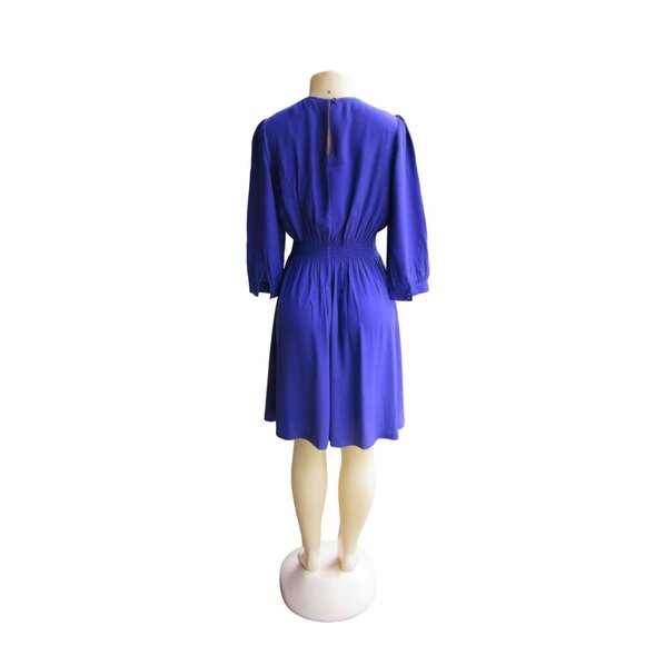 Kate Spade Purple Zari Crepe Dress W/ Elastic Waist Size 8 - Picture 4 of 6